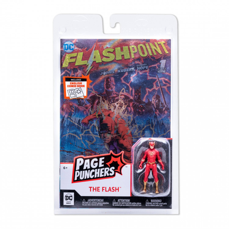 Figurine + comic book McFarlane Toys Page Punchers - The Flash (Flashpoint) Metallic Cover Variant (SDCC) 8 cm